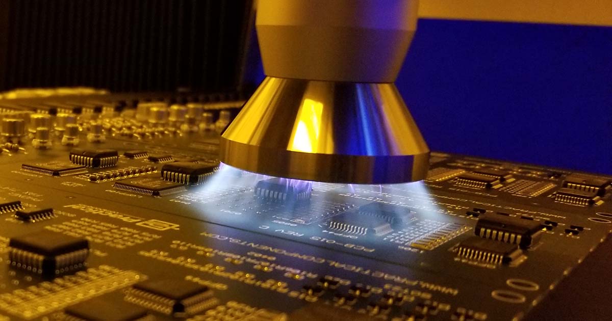 Rotary Atmospheric Plasma Treatment Prior To Selective Conformal Coating